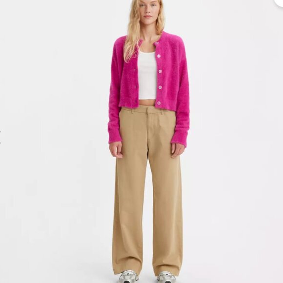 Levi’s Baggy Wide Leg Trousers in Khaki - Picture 1 of 4